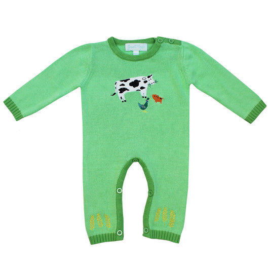 Farmyard Friends Knitted Playsuit by Powell Craft | Cotswold Baby Co