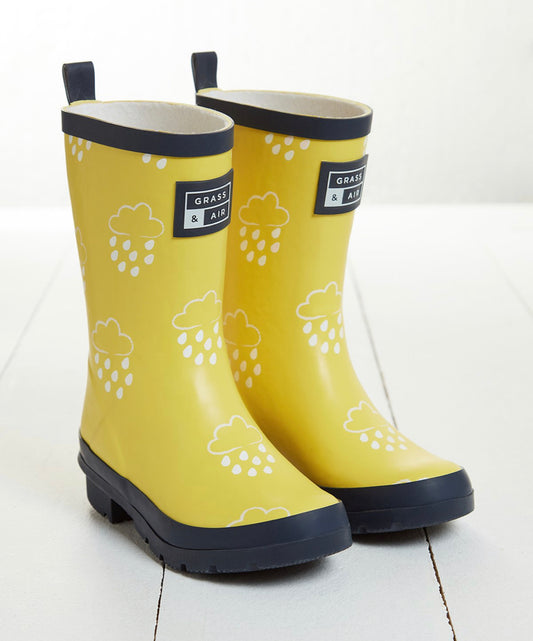 Junior Kids Colour Changing Yellow Wellies by Grass & Air | Cotswold Baby Co