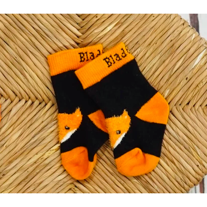 Fox socks in orange & Black