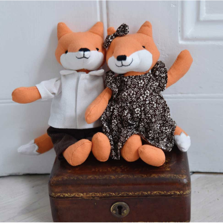 Mr & Mrs Fox Soft Toy by Powell Craft