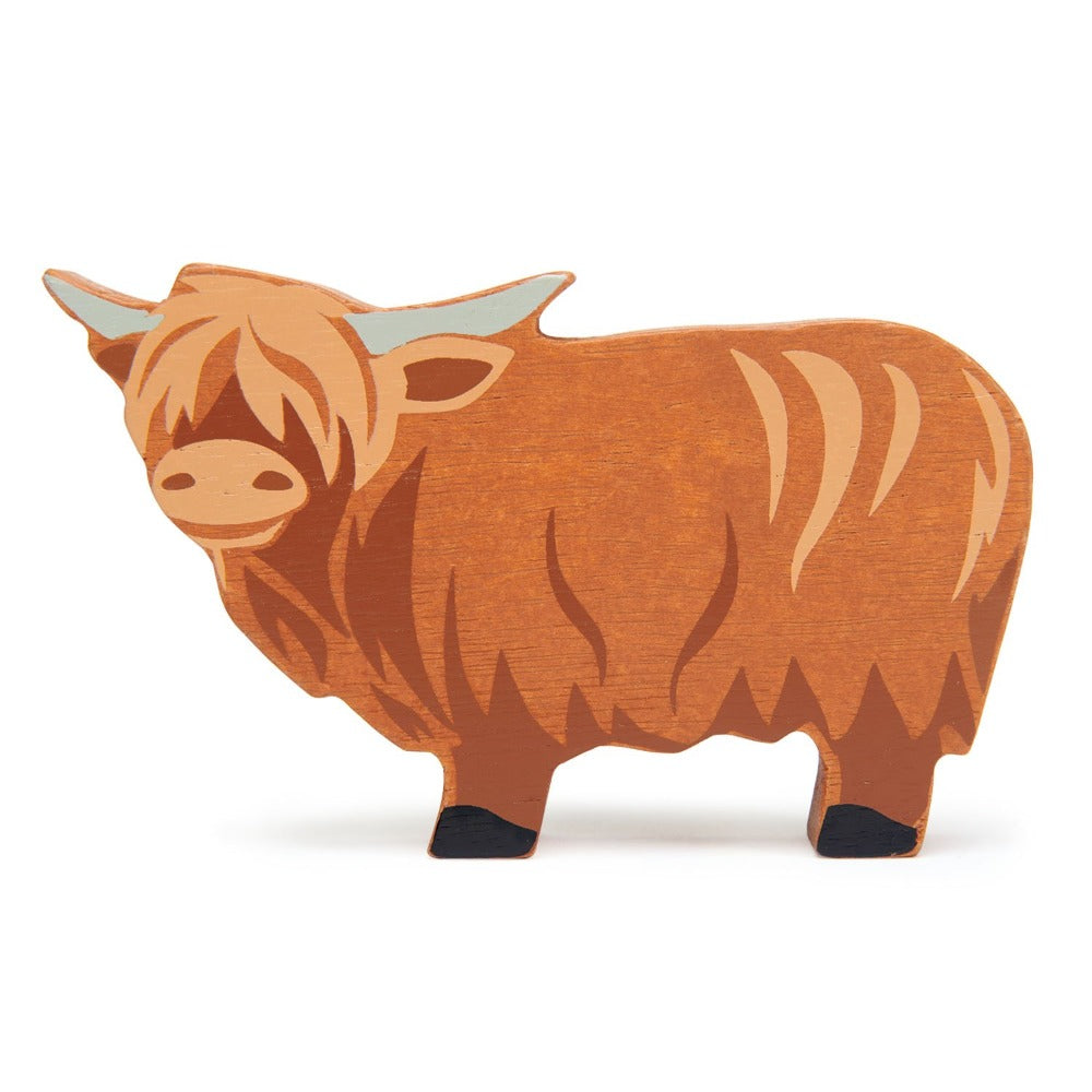 Wooden Highland Cow by Tenderleaf Toys