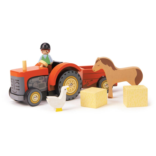 wooden tractor and trailer
