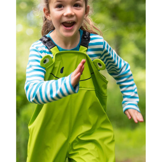 Frugi X The National Trust Green Frog Puddle Buster Trousers