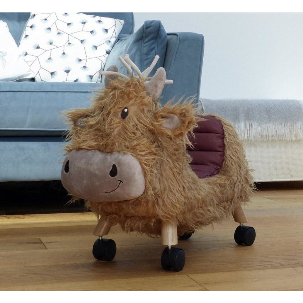 Hubert Highland Cow Ride on toy by Little Bird Told Me | Cotswold Baby Co