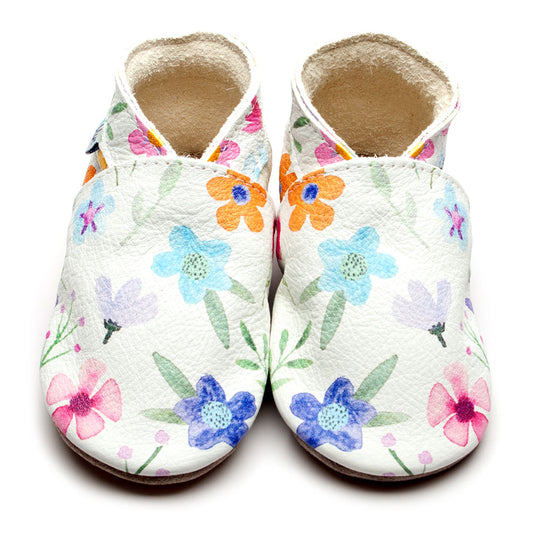 Posy Floral Leather Shoes by Inch Blue