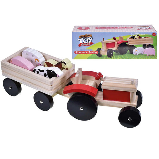 Wooden Tractor & Trailer